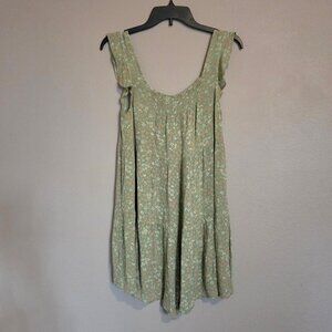 Women's Millibon USA Green Flower Romper, Size Small